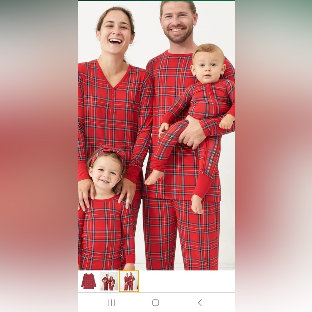 Little Sleepies Red Checkered Men’s Pajama Set size large new in packaging - Picture 2 of 2